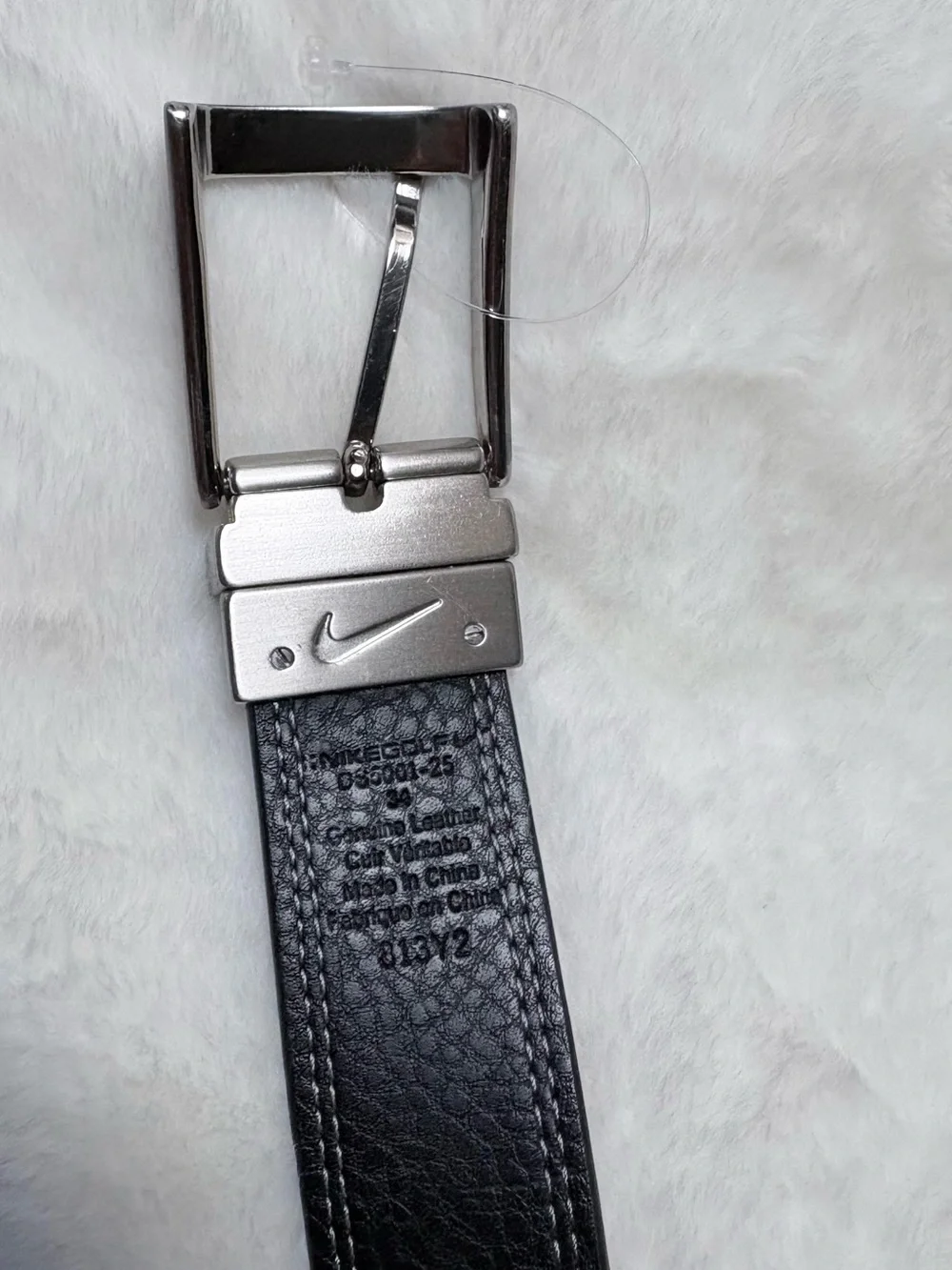 Nike White and Black Reversible Leather Belt